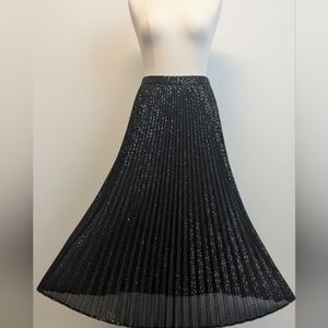 Banana Republic Shimmering Black A-Line Skirt